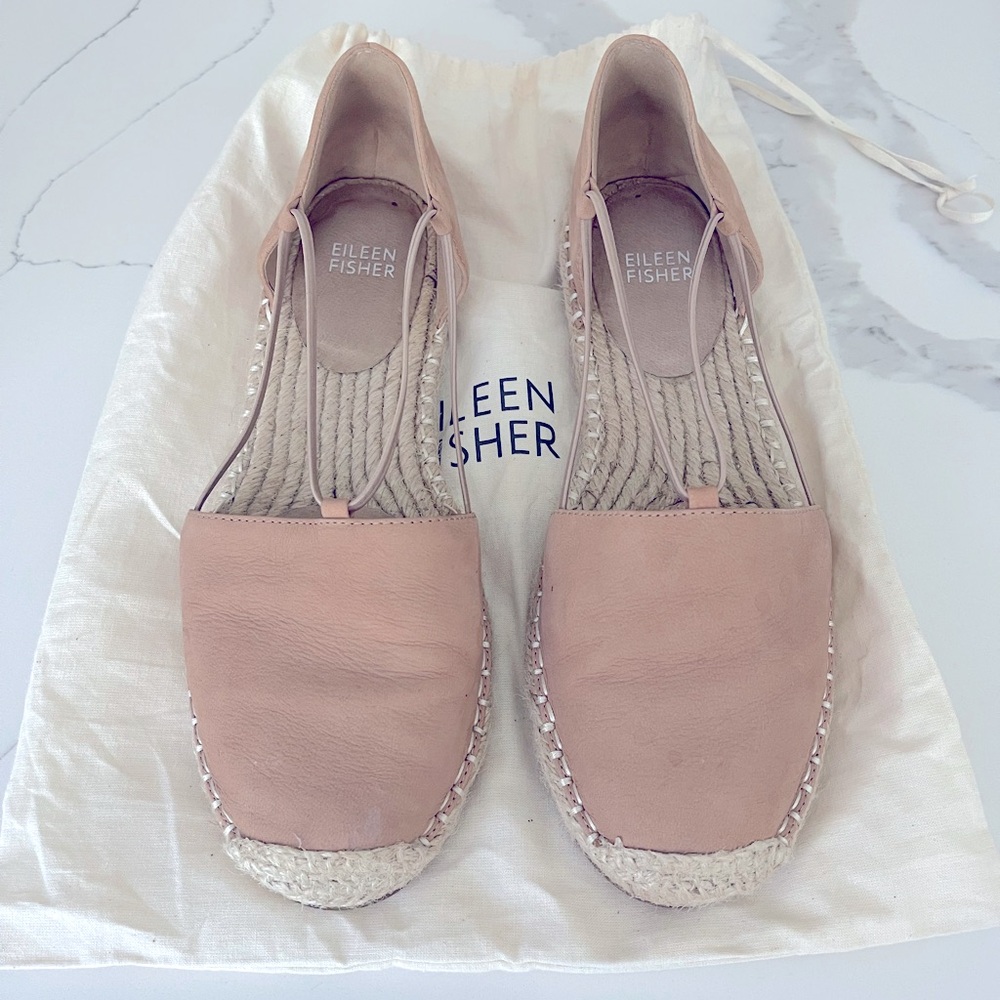 EILEEN FISHER Lee Espadrilles in blush pink tan suede